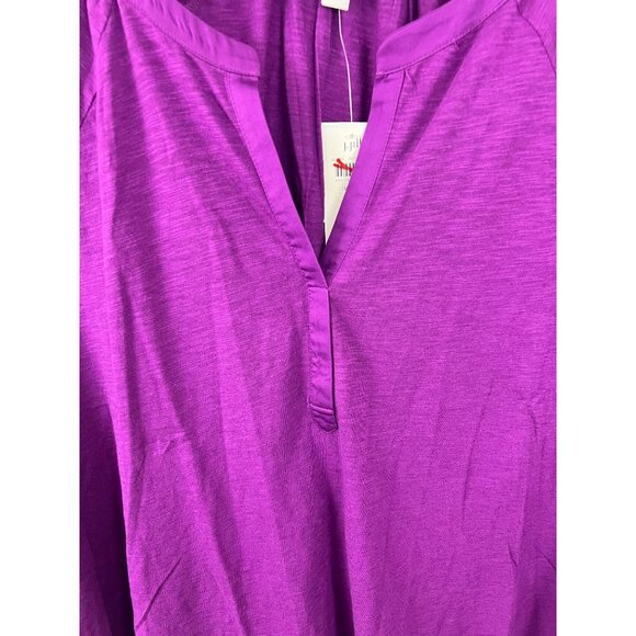 J. Jill Purple Knit Tunic Top Women’s 2X  Split Neck Casual Lightweight Blouse - Picture 2 of 8